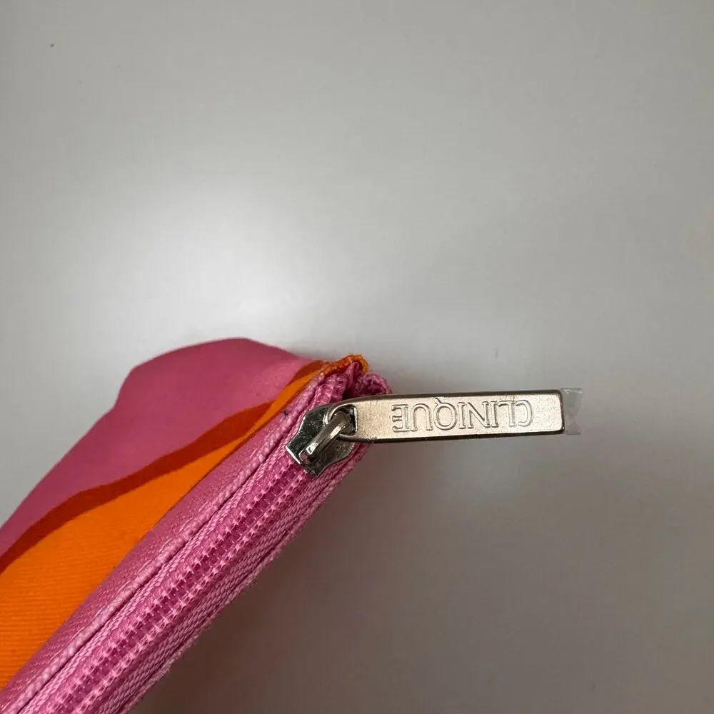 Marimekko For Clinique Handbag Pink Orange Zip Cosmetic Pouch Size Large NWOT